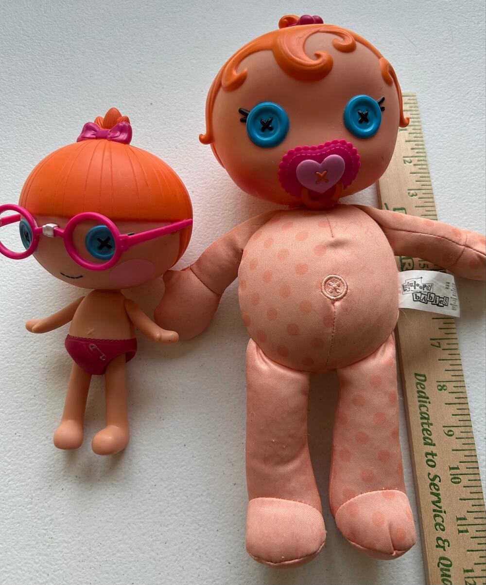 Lalaloopsy Babies Bea Spells A lot 11” Plush Doll & Specs A lot 8” Doll